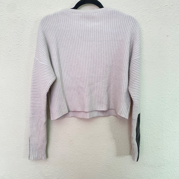 Autumn Cashmere boxy cropped sweater with lamb skin trim.  size M - Picture 10 of 11